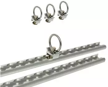ProPlus Zurrschienen-Set mit Ösen & Befestigungsmaterial, 2x60cm, 6-teilig