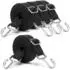 LuxusKollektion Spanngummis mit Metallhaken, flach, 2m, 3cm breit, schwarz, 4er Set