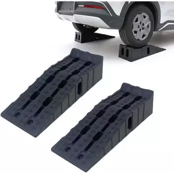 Relaxdays Auffahrrampe PKW & SUV, bis 1,5t, Kunststoff, 2er-Set (21x33x90,5cm)