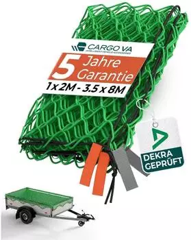 LuxusKollektion Anh&auml;ngernetz 1,5x2,2m DEKRA gepr&uuml;ft, Gummiseil, Eckenmarkierung