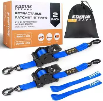 LuxusKollektion Automatik Spanngurte 50mm 3m S-Haken 1360kg blau, 2 St&uuml;ck