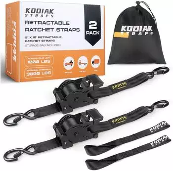 LuxusKollektion Automatik Spanngurte 50mm, 3m, S-Haken, 1360kg, 2 St&uuml;ck, schwarz
