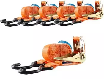 Baumarktplus Ratschen-Zurrgurt 2-tlg. 5m 8t orange, 5er-Set (39020901)