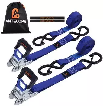 Antelope Audio Spanngurte mit Ratsche S-Haken 25mm x 4m, blau, 800kg Bruchlast