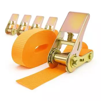Trutzholm Spanngurt mit Ratsche 5er-Set, 1-tlg, 4m, 800kg, 25mm, orange, TÜV/GS
