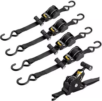LuxusKollektion Automatik-Spanngurt 4er-Set 3,3m 25mm S-Haken 340kg EN 12195-2