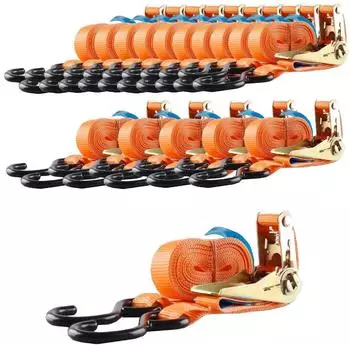 Baumarktplus Ratschen-Spanngurt 5m 800kg, orange, 2-teilig, 15er-Pack (39020903)