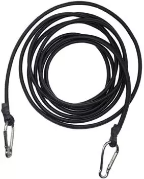 LuxusKollektion Spanngurte mit Karabiner 2er-Set, 8mm, Latex/Polyester, schwarz