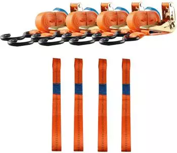 Trutzholm Motorrad-Spanngurt-Set mit 4 Doppelschlaufen + 4 Spanngurten (39571902)