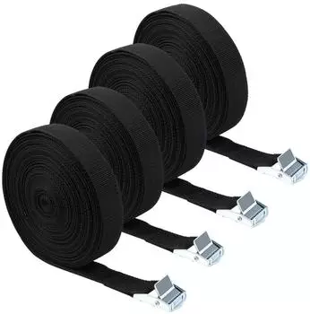 LuxusKollektion Ratschen-Zurrgurte 10m, schwarz, 4er-Set