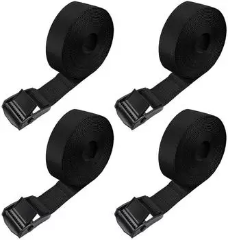 LuxusKollektion Spanngurte 3m, Polyester, schwarz, 4 St&uuml;ck