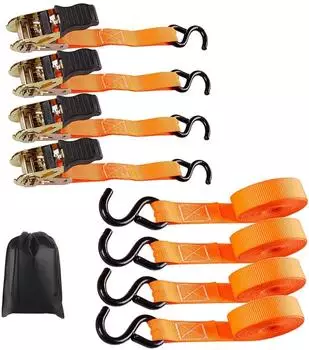 LuxusKollektion Spanngurte mit Ratsche und Haken, 800kg, 5m, orange, 4er-Set
