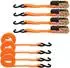 LuxusKollektion Spanngurte mit Ratsche 800kg 5m orange, gummierte Haken (4er-Set)