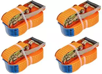 Unitrailer Spanngurte mit Ratsche 4er-Set 10m/50mm/5t, orange (LC 5000 daN)