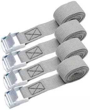 LuxusKollektion Spanngurte mit Klemmschloss 4er-Set, 50cm, 150kg, grau