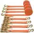 LuxusKollektion Zurrgurte mit Ratsche und Haken 6m 3000kg 38mm orange (4er-Set)