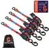 LuxusKollektion ANTELOPE Automatik Spanngurt mit S-Haken, rot, 4er-Set (680kg) (ANTELOPE)
