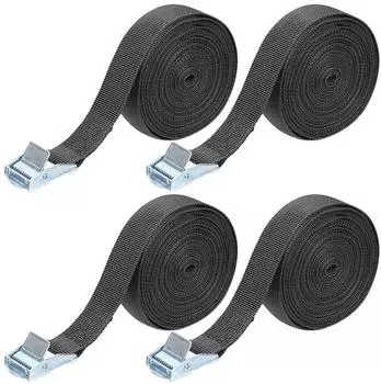 LuxusKollektion Ratschen-Zurrgurte 4er-Set 5m x 25mm, grau (mit Schnalle)
