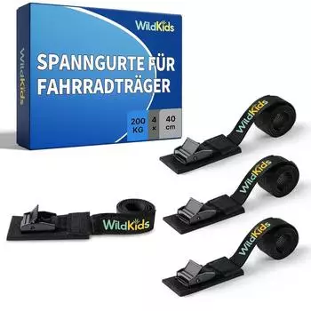 LuxusKollektion Spanngurte f&uuml;r Fahrradtr&auml;ger 40cm, 200kg, Klemmschloss, 4 St&uuml;ck