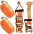 LuxusKollektion Spanngurte mit Ratsche und Haken, 3000kg, 10m, 50mm, orange (2er-Set)