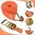 LuxusKollektion Spanngurte mit Ratsche und Haken, 3000kg, 10m, 50mm, orange (2er-Set)
