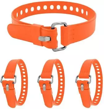 LuxusKollektion Spanngurte Silikon verstellbar 50cm, orange, 4 St&uuml;ck
