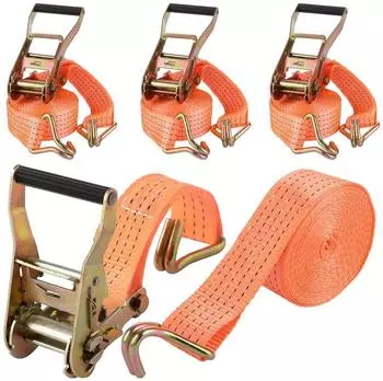 LuxusKollektion Spanngurte mit Ratsche & Haken 3000kg 50mm x 6m orange (4er-Set)