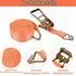LuxusKollektion Spanngurte mit Ratsche & Haken 3000kg 50mm x 6m orange (4er-Set)