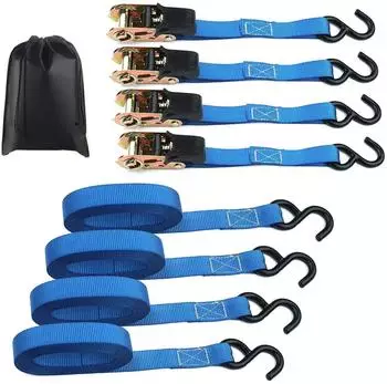 LuxusKollektion Spanngurte mit Ratschenhaken 5m 800kg blau, 4er-Set