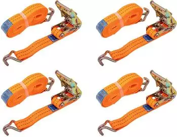 Unitrailer Spanngurte mit Ratsche 6m 35mm 2t orange, 4er-Set