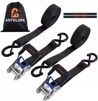 Antelope Audio Spanngurte mit Ratsche S-Haken 35mm x 6m 2000kg schwarz, 2 St&uuml;ck