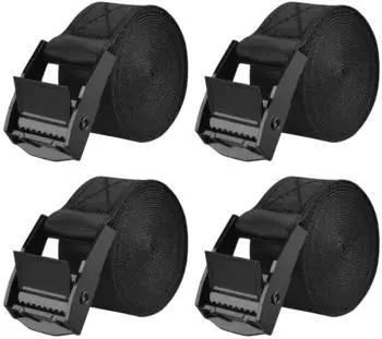 LuxusKollektion Spanngurte 25mm 200kg 3m schwarz, 4 St&uuml;ck