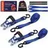 LuxusKollektion Spanngurte mit Ratsche 2er-Set, 6m x 35mm, S-Haken, blau, 2000kg