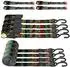 LuxusKollektion Ratsche Spanngurte 4,5m 680kg S-Haken & Schlaufen, 4er-Set