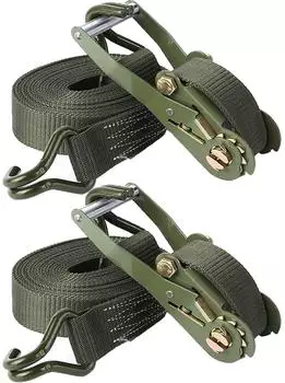 LuxusKollektion Spanngurte mit Ratsche 3000kg 6m 50mm armeegr&uuml;n, 2er-Set
