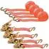 LuxusKollektion Spanngurt-Set mit Ratsche 3000kg 6m x 38mm Doppel-J-Haken, orange (4-St)