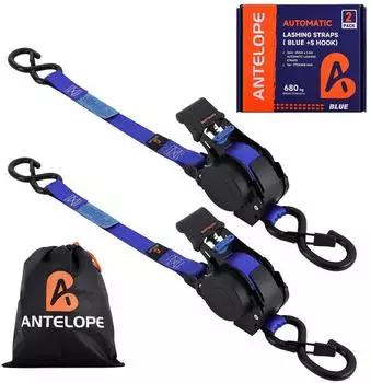 LuxusKollektion ANTELOPE Automatik-Spanngurt 25mm 3,6m 680kg blau, 2 St&uuml;ck