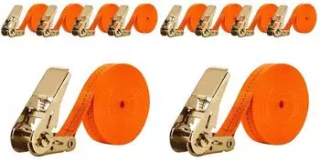 LuxusKollektion Spanngurte mit Ratsche 4 St&uuml;ck, 2,5cm x 8m, 1000kg, orange
