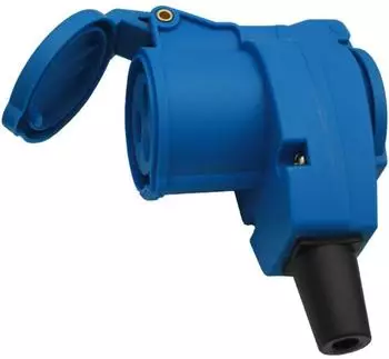 OEM Winkeladapter 3-polig mit Erde 220-240V 16A mit Schuko und CEE (DPCD-NAR424242)