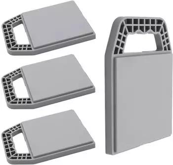 Spetebo Wohnwagen St&uuml;tzplatten 22x16cm, 4er Set, Polyethylen, grau (95571)