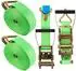 LuxusKollektion Spanngurte mit Ratsche und Haken, 3000kg, 6m, 50mm, chartreuse (2-St)