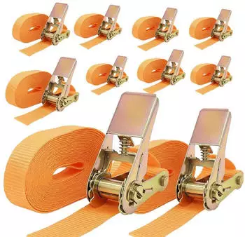 Baumarktplus Profi Ratschen-Spanngurt 10er-Set, 6m, 800kg, T&Uuml;V/GS, orange (33363904)