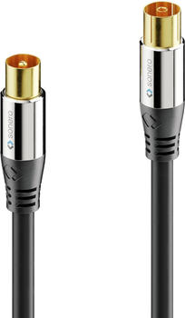 Sonero Premium TV Antennenkabel / Koaxialkabel, schwarz, 1,00m