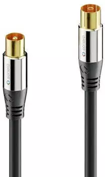 Sonero Premium TV Antennenkabel / Koaxialkabel, schwarz, 10,00m