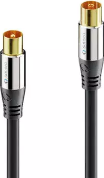 Sonero Premium TV Antennenkabel / Koaxialkabel, schwarz, 7,50m