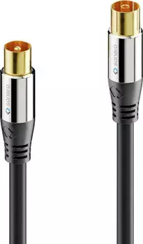 Sonero Premium TV Antennenkabel / Koaxialkabel, schwarz, 3,00m
