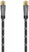 hama 00205077 SAT-Anschlusskabel, F-Stecker - F-Stecker, Metall, vergoldet, 1,5 m,