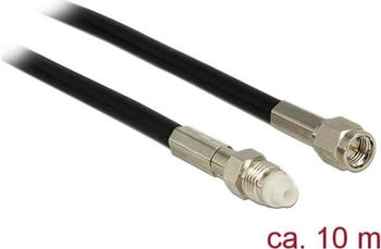 DeLock Antennenkabel FME-Buchse auf SMA-Stecker 10 m RG-58 Koax Schwarz (12451)
