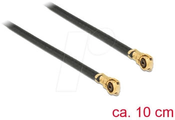 DeLock WLAN-Antennen Anschlusskabel IPEX/MHF 4L Stecker zu MHF 4L Stecker 10 cm Schwarz (89642)
