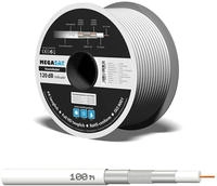 Megasat 120DB Koaxkabel 100M Spule Vollkupfer ,120dB,3-fach geschirmt (Inhalt 100